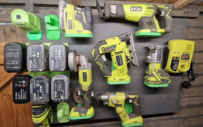 CC3DD Wall Mount Bundle for Ryobi One+ Tools (2x Flat, 1x Battery Holder)