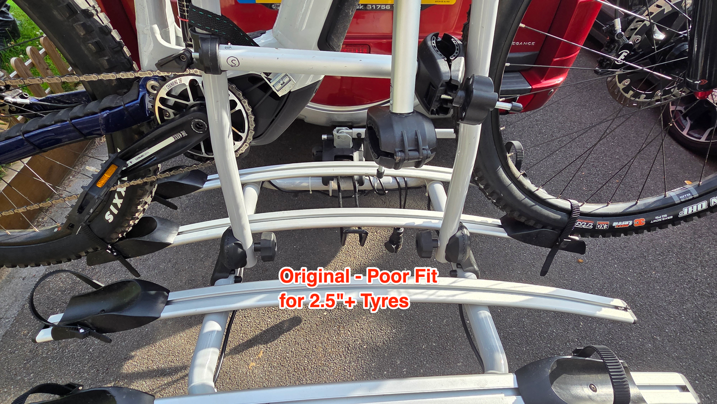 CC3DD Heavy-Duty Wide Wheel & Tyre Holder Adapters for Maypole Towbar Bike Racks / Cycle Carriers - Ideal for eMTB (Pair)