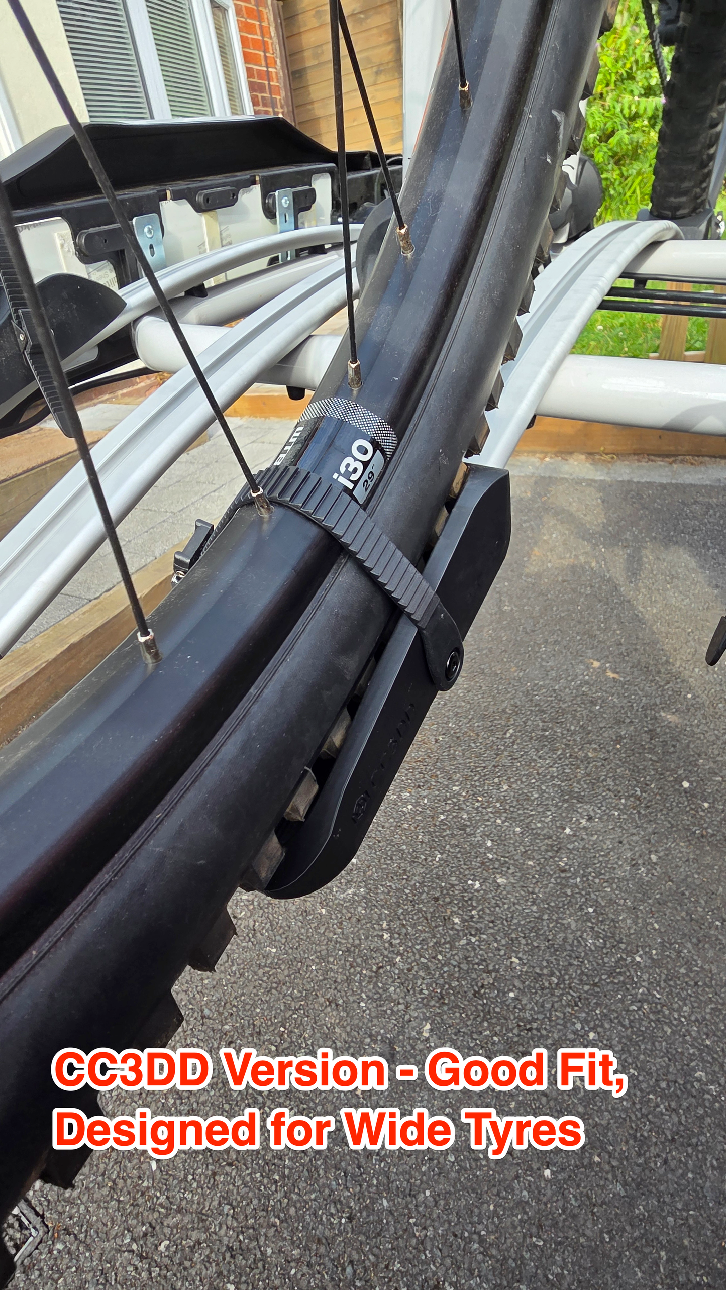 CC3DD Heavy-Duty Wide Wheel & Tyre Holder Adapters for Maypole Towbar Bike Racks / Cycle Carriers - Ideal for eMTB (Pair)