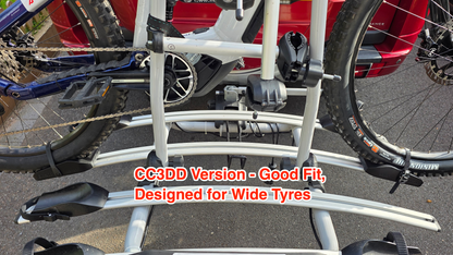 CC3DD Heavy-Duty Wide Wheel & Tyre Holder Adapters for Maypole Towbar Bike Racks / Cycle Carriers - Ideal for eMTB (Pair)