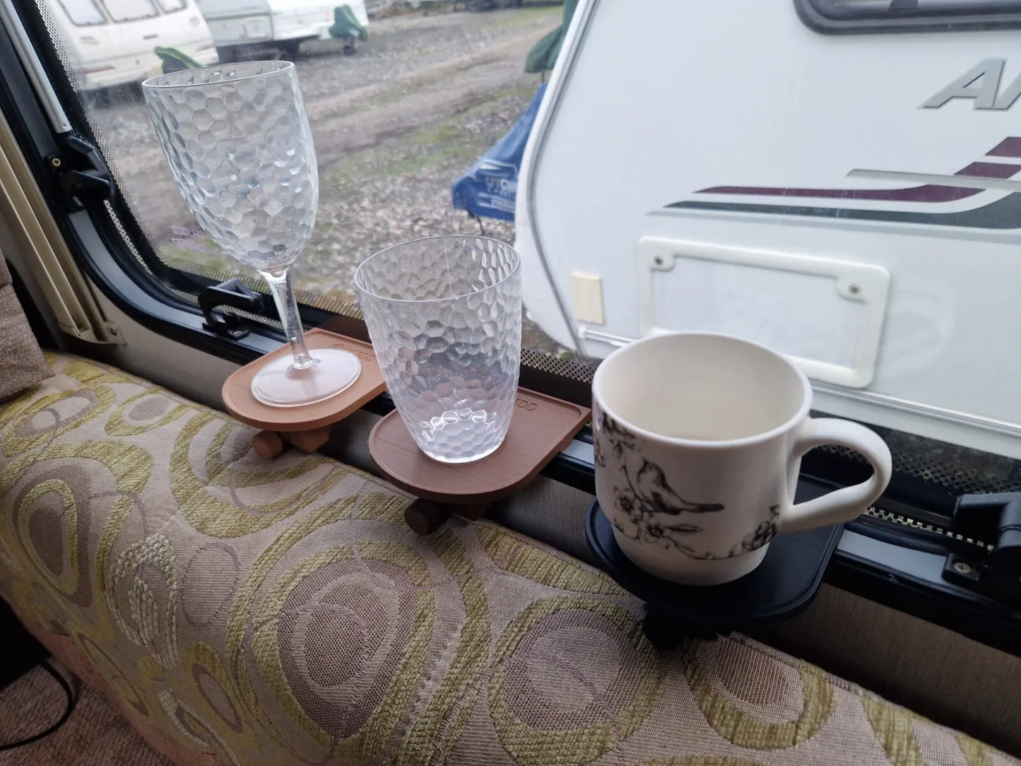 Caravan Window Frame Mounted Cup / Glass Holder  / Tray